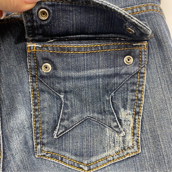 People’s Liberation flap star pocket  jeans  flare sz 32 - Picture 6 of 12